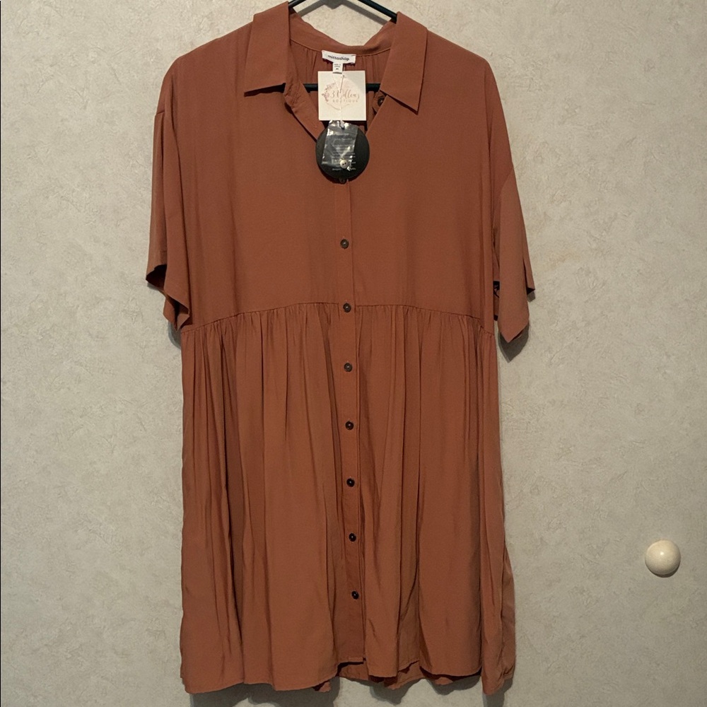 Mittoshop Terracotta Button-Down Women's Top